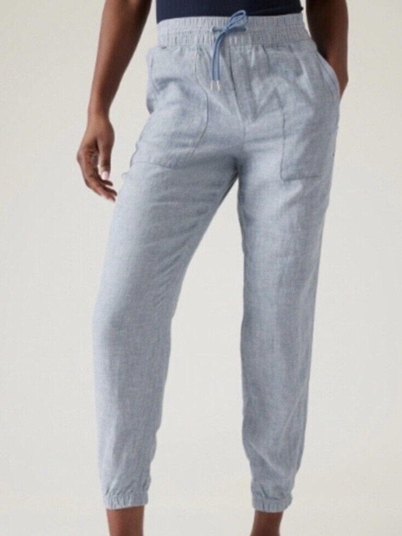 Athleta Retreat Linen Jogger Pants High Rise